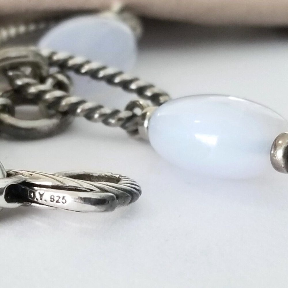 SOLD - DAVID YURMAN *RARE* Lavender Chalcedony & Pearl Y Necklace - MINT! $1750 - Picture 6 of 6